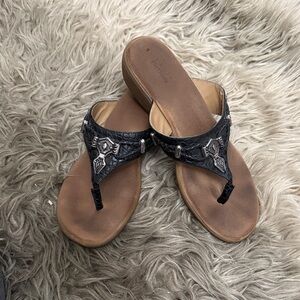 Black Embellished Women's Sandals